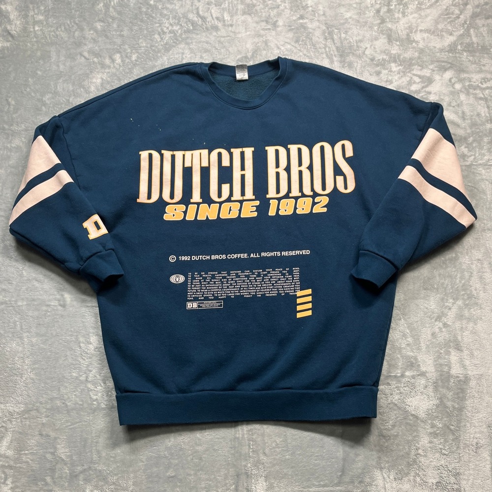 Dutch Bros Employee Graphic Sweatshirt Womens Teal Blue Since 1992 Pullover M